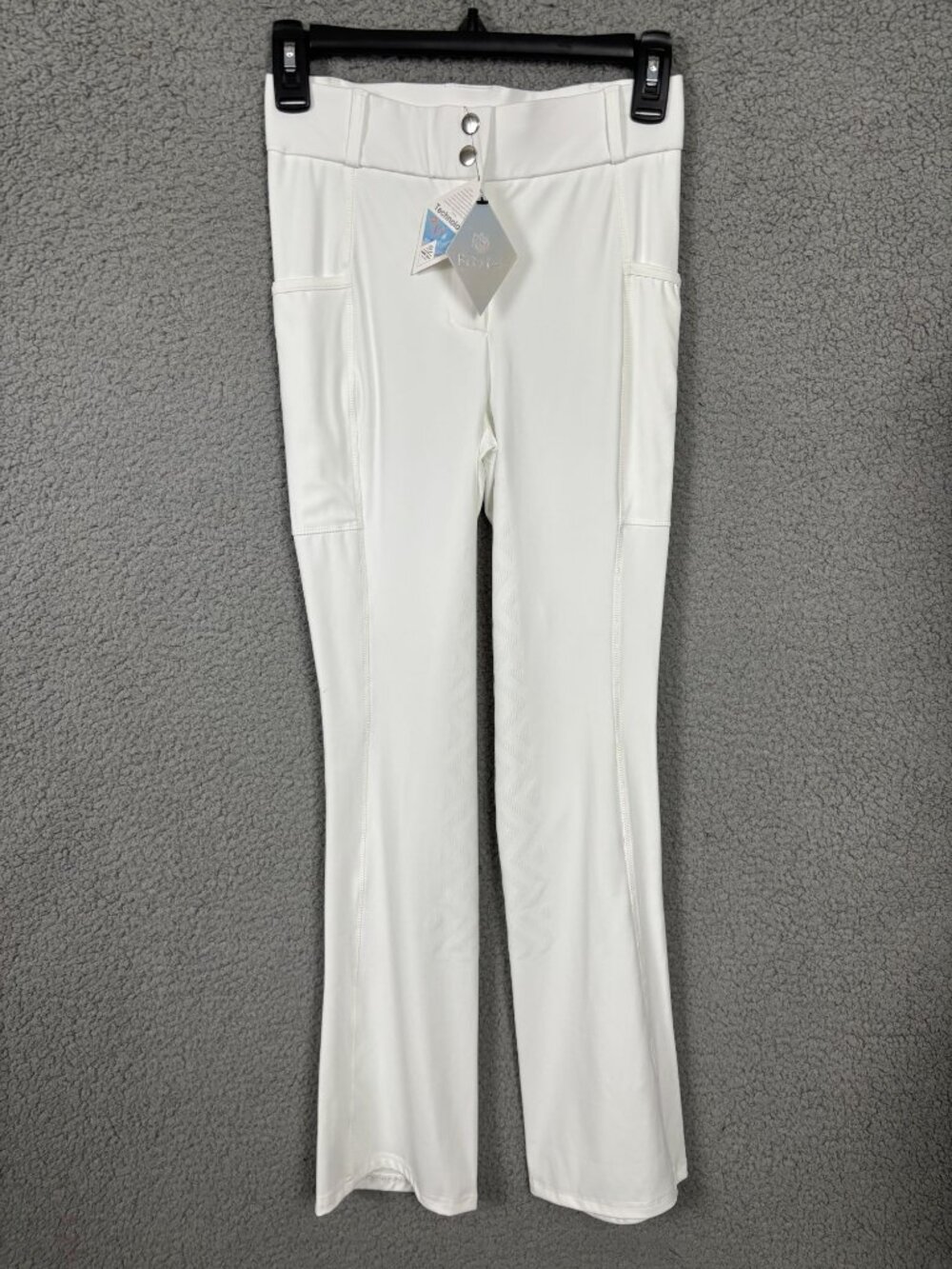 Fitst4 Women's Equestrian Flared Riding Tights Silicon Grip White Size XS NWT's